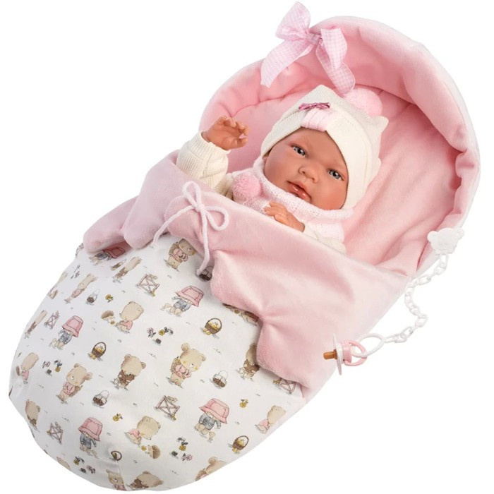 Llorens 73884 NEW BORN HOLČIČKA - realistická panenka miminko s celovinylovým tělem - 40 cm