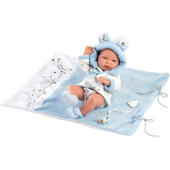 Llorens 73897 NEW BORN CHLAPEČEK - realistická panenka miminko s celovinylovým tělem - 40 cm