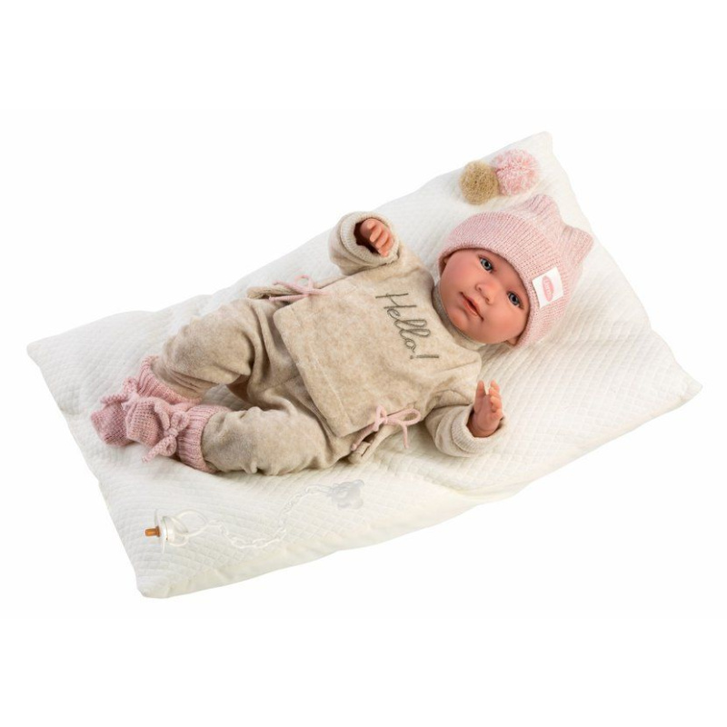 Llorens 74020 NEW BORN - realistická panenka miminko se zvuky a měkkým látkovým tělem - 42 cm