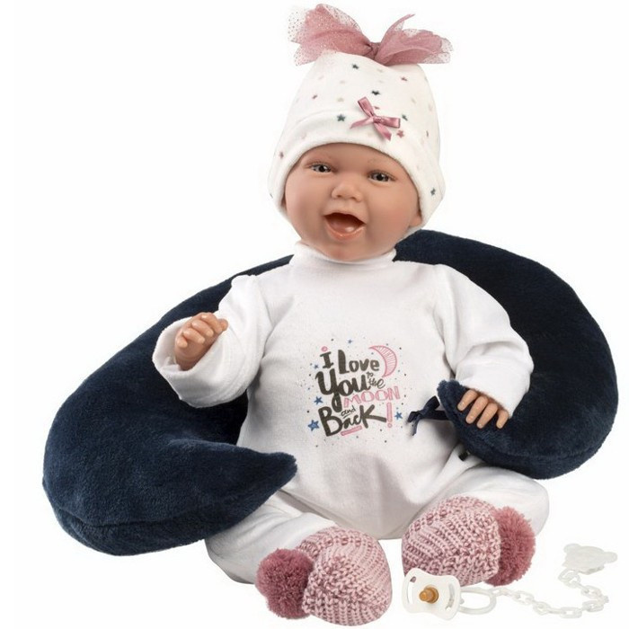 Llorens 74050 NEW BORN - realistická panenka miminko se zvuky a měkkým látkovým tělem - 42 cm