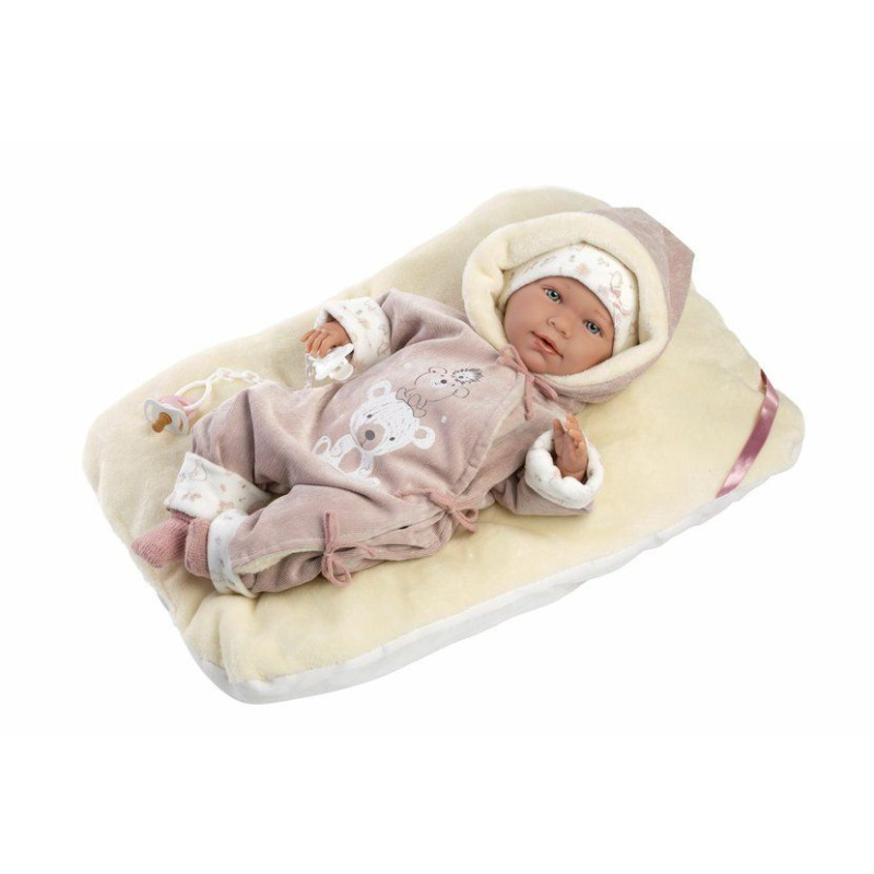 Llorens 74106 NEW BORN realistická miminko se zvuky a měkkým látkovým tělem 42 cm