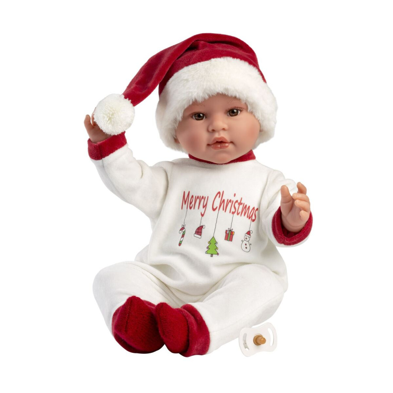 Llorens 74501 NEW BORN realistická panenka miminko se zvuky a měkkým látkovým tělem 45 cm