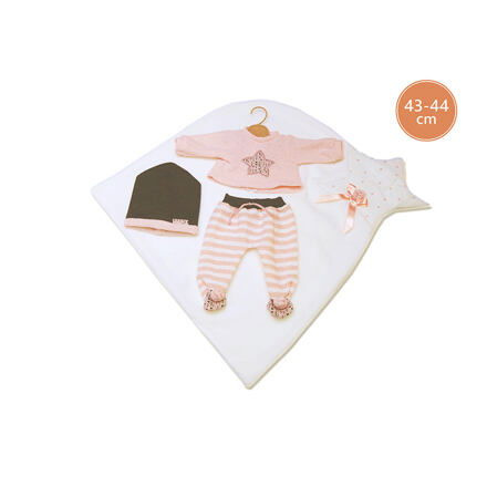 Llorens M843-26 obleček pro panenku miminko NEW BORN velikosti 43-44 cm