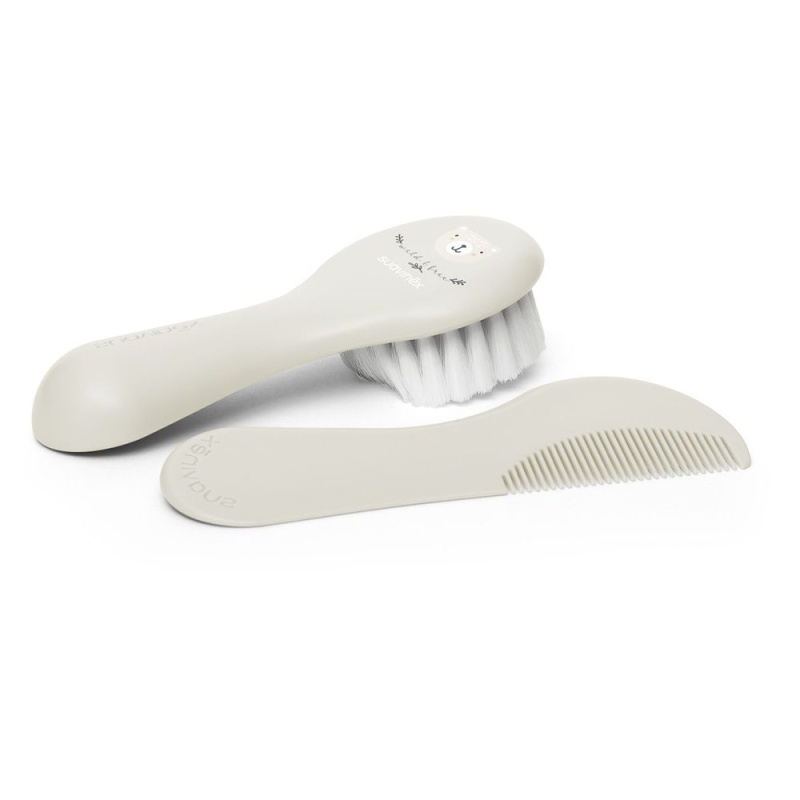 Suavinex Tigers Brush-comb Set sada pro děti od narození Grey 2 ks