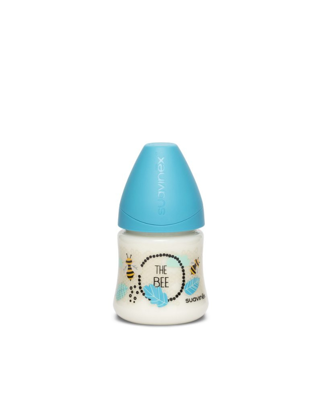 Suavinex Fusion Láhev savička silikon 0m+ 150 ml 1 ks modrá včela