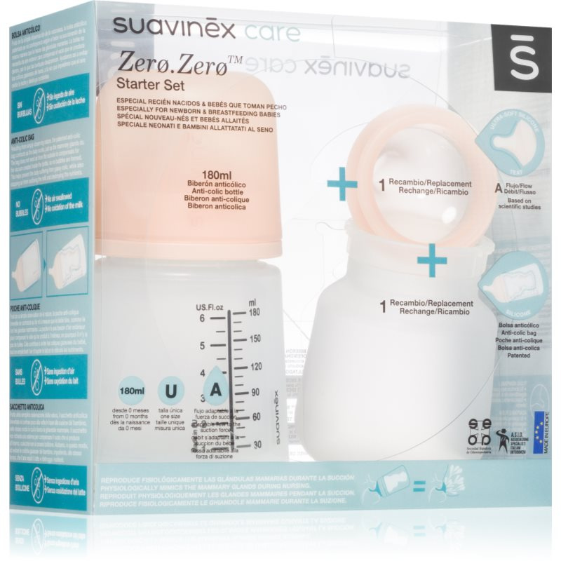 Suavinex Zero Zero Starter Set dárková sada pro děti od narození A Adaptable Flow 0 m+