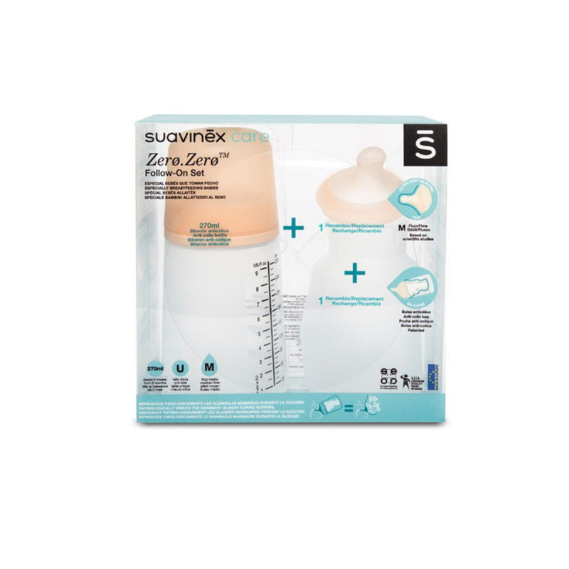 Suavinex Zero Zero Follow-On Set dárková sada pro miminka M Medium Flow 3 m+