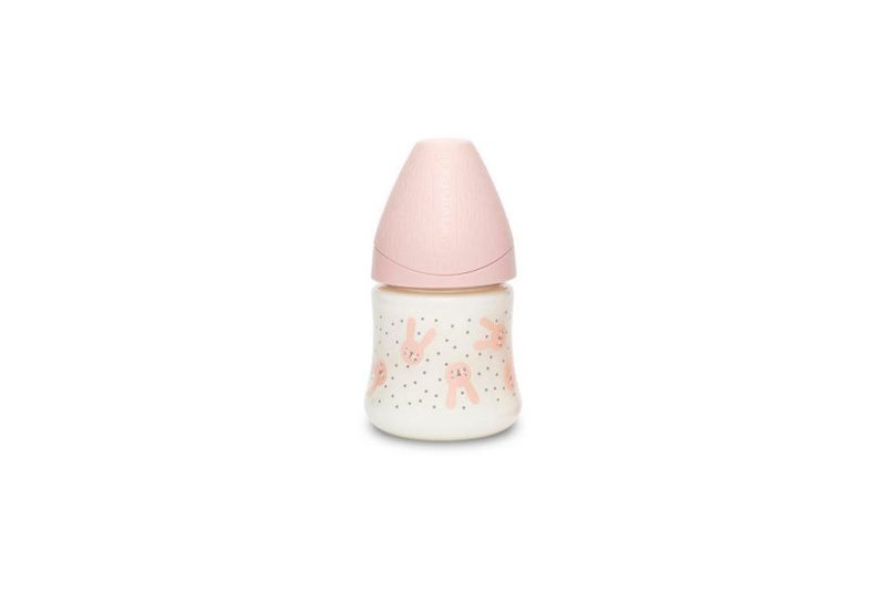 Suavinex PREMIUM LÁHEV 150 ml P. PRŮTOK KRÁLÍK - RŮŽOVÁ