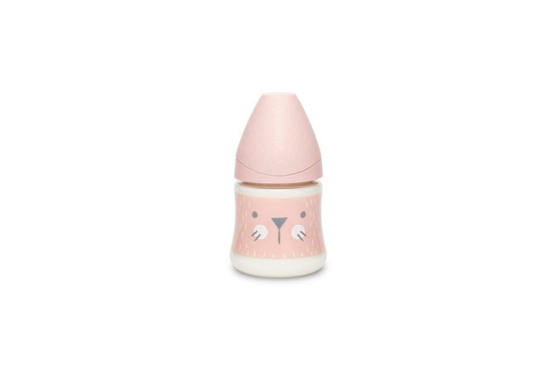 Suavinex Premium Hygge Láhev 0m+ 150 ml 1 ks vousky růžová