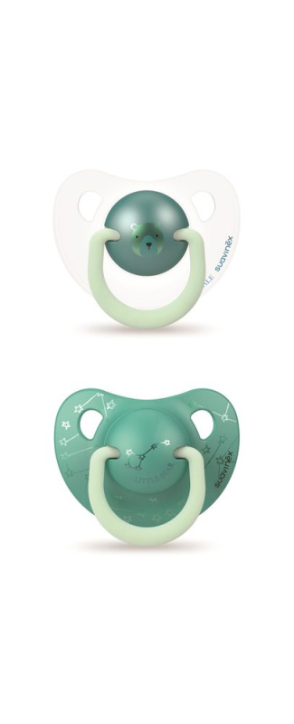 ŠIDÍTKO DEN&NOC Anatomické SILIKON 6-18 m - 2 ks - ŠIDÍTKO DEN/NOC an. SIL. 6-18m 2 ks - ZELENÝ MEDVĚD