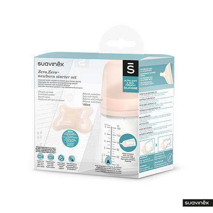 SUAVINEX | SADA ANTIKOLIKOVÁ Zero.Zero™ LÁHEV 180 ml A + dudlík Zero.Zero™ -2/ 2M