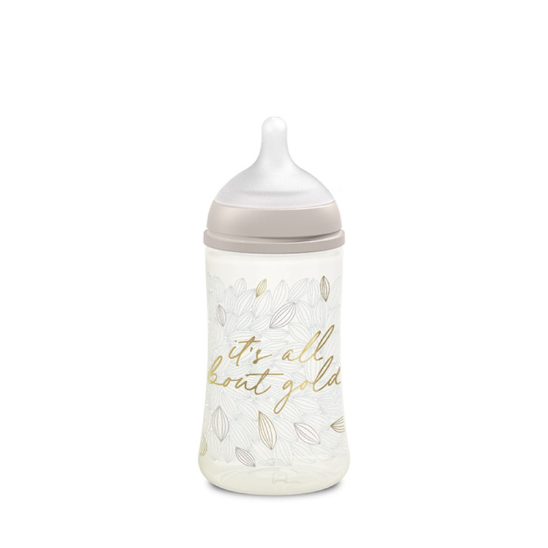 Suavinex Gold Premium SX Pro Physiological M kojenecká láhev Medium Flow 3 m+ Grey 270 ml