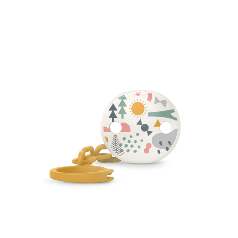 Suavinex Walk Soother Clip klip na dudlík Yellow 1 ks