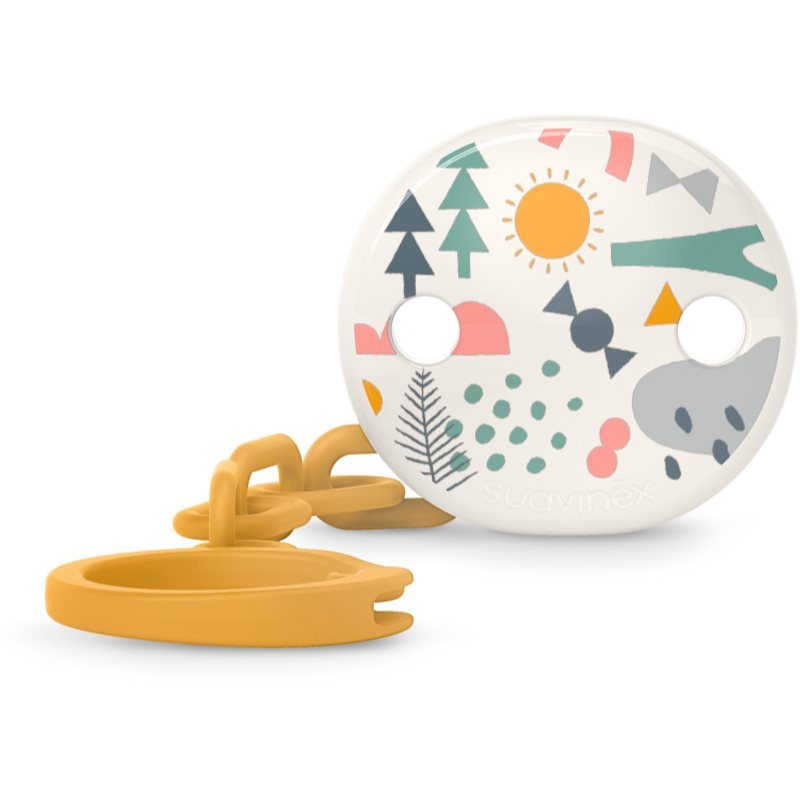 Suavinex Walk Soother Clip klip na dudlík Yellow 1 ks