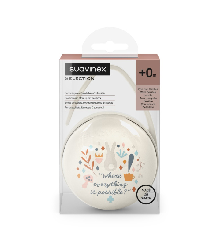 Suavinex Wonderland Duo Soother Case krabička na dudlík Cream 1 ks