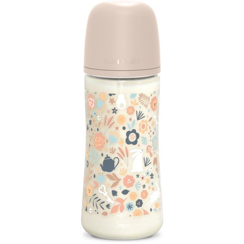 Suavinex Wonderland SX Pro Physiological Anti-Colic kojenecká láhev L Dense Flow 6 m+ Liberty Pink 360 ml