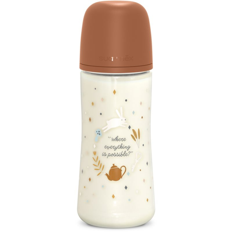 Suavinex Wonderland SX Pro Physiological Anti-Colic kojenecká láhev L Dense Flow 6 m+ Brown 360 ml