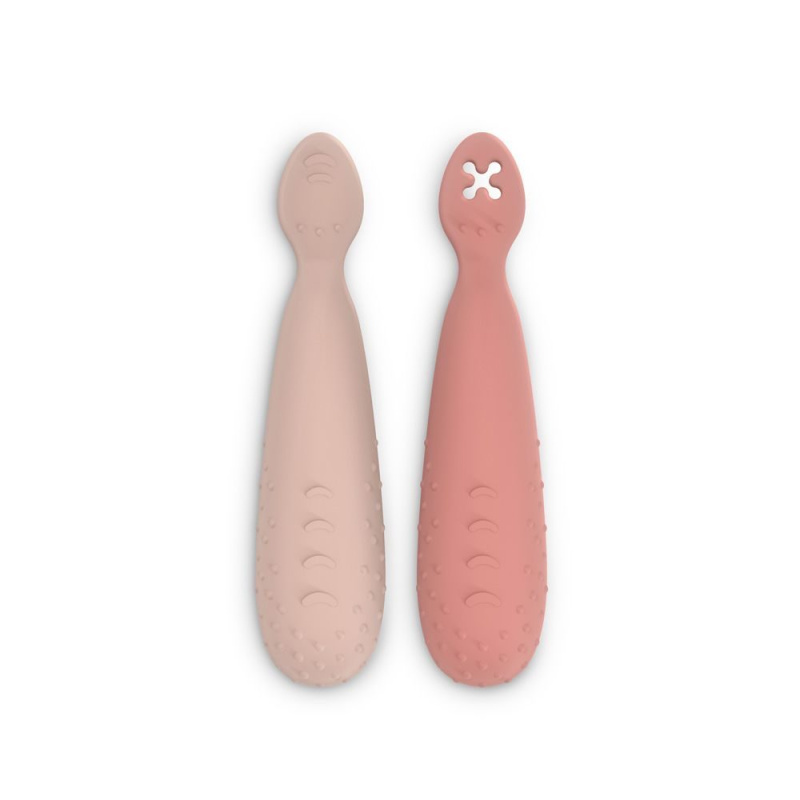 Suavinex Colour Essence Lžičky na učení 6m+ 2 ks růžové