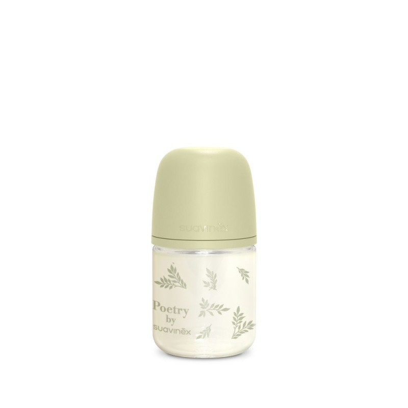 Suavinex Poetry Skleněná láhev fyziologická SX Pro 0m+ SF 120 ml 1 ks zelená