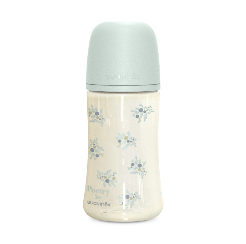 Suavinex Poetry XS Pro Physiological M kojenecká láhev 3 m+ Medium Flow - Blue 270 ml