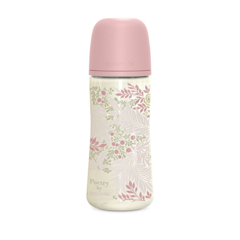 Suavinex Poetry SX Pro Physiological L kojenecká láhev 6 m+ Dense Flow - Pink 360 ml