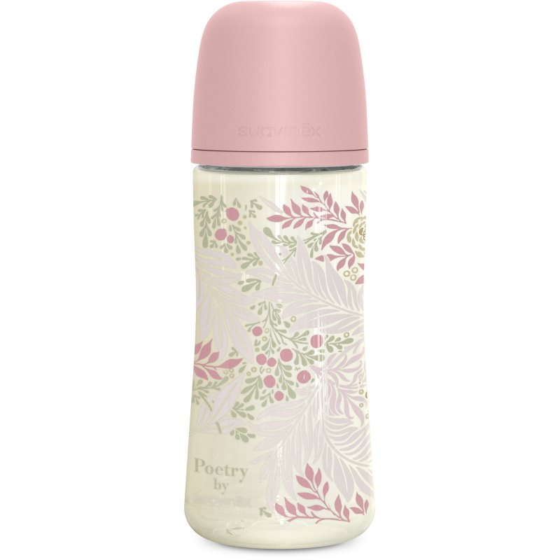Suavinex Poetry SX Pro Physiological L kojenecká láhev 6 m+ Dense Flow - Pink 360 ml