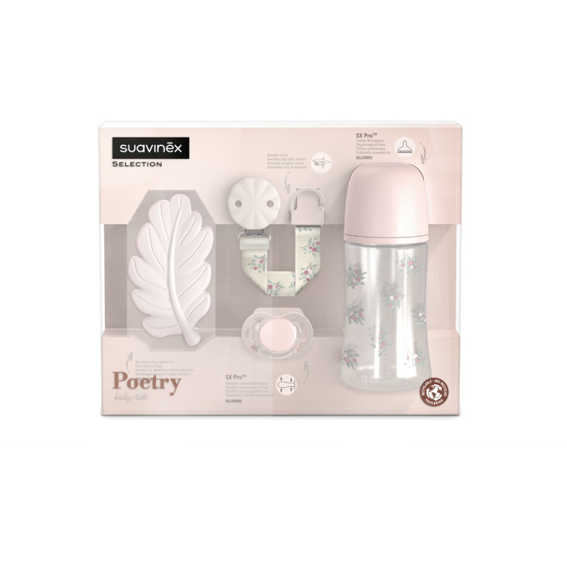 Suavinex Poetry Baby Set Pink dárková sada pro miminka