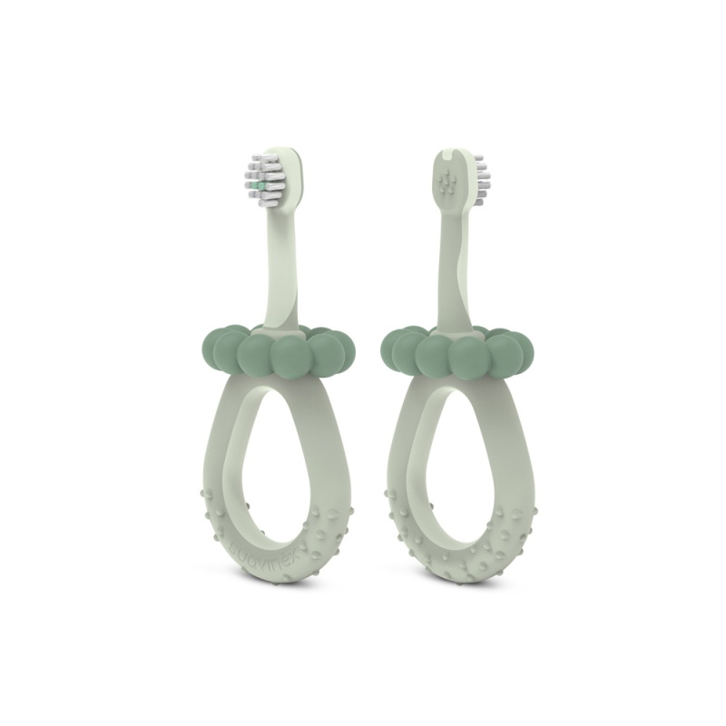 Suavinex Baby Training Toothbrush zubní kartáček pro děti 0-2 y Green 1 ks