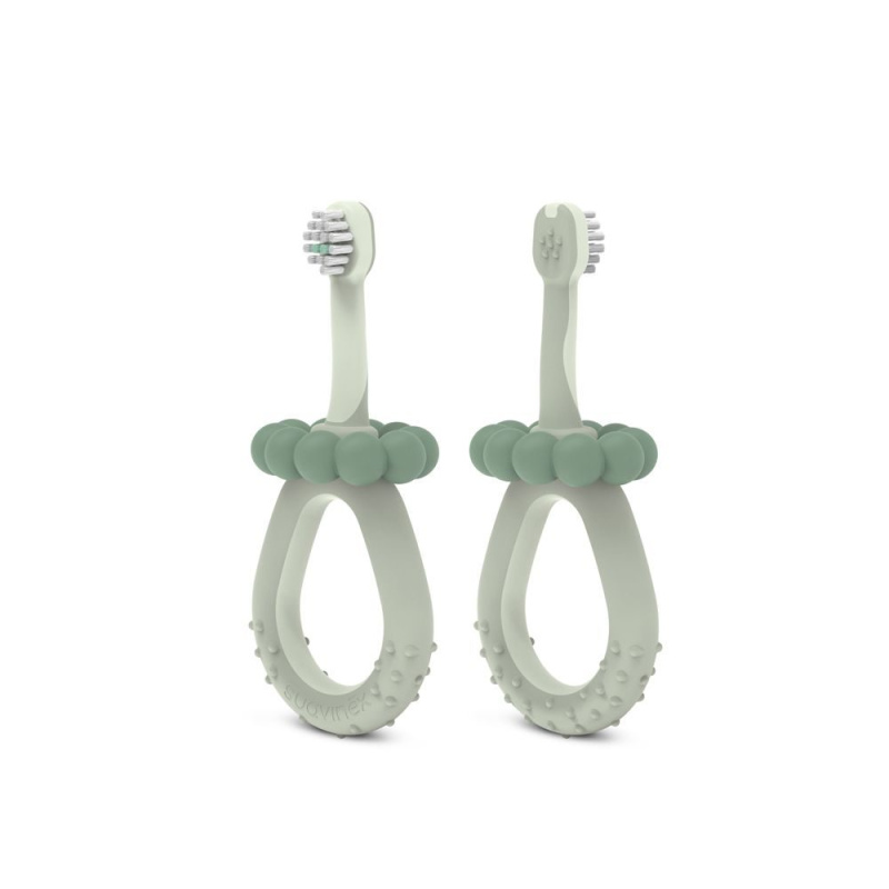 Suavinex Baby Training Toothbrush zubní kartáček pro děti 0-2 y Green 1 ks