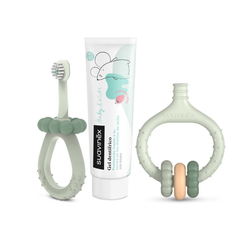 Suavinex Baby & Kids My First Dental Care Set dárková sada pro miminka a děti Green