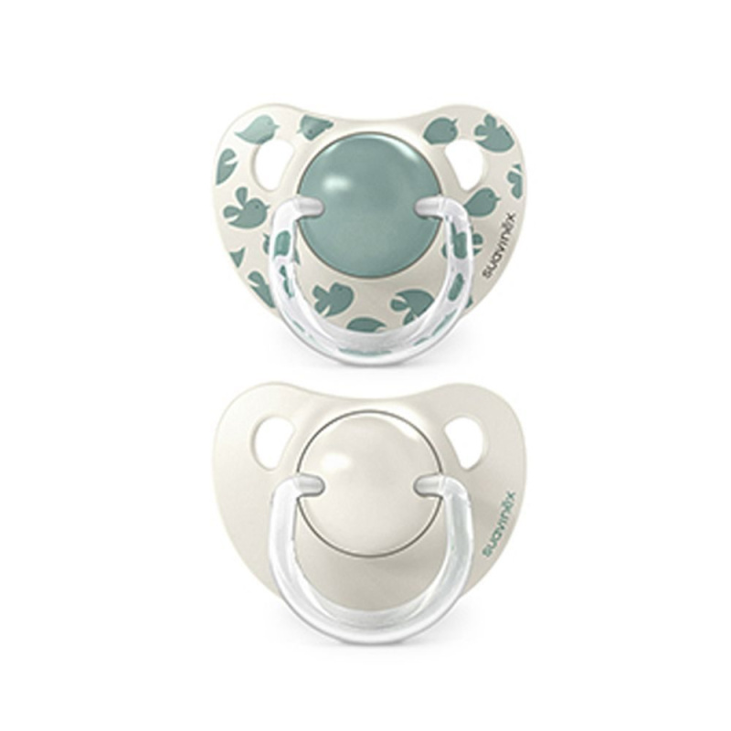 Suavinex Dudlík anatomický silikon 6/18 m 2 ks BIRDIES - zelený