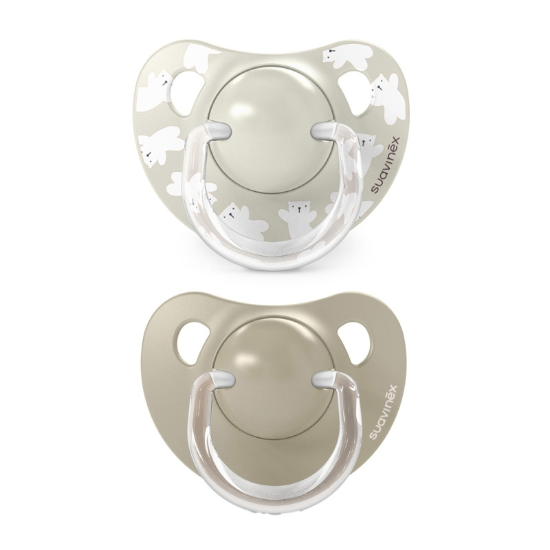 Suavinex Dudlík anatomický silikon 6/18 m 2 ks WILD & FREE - krémový