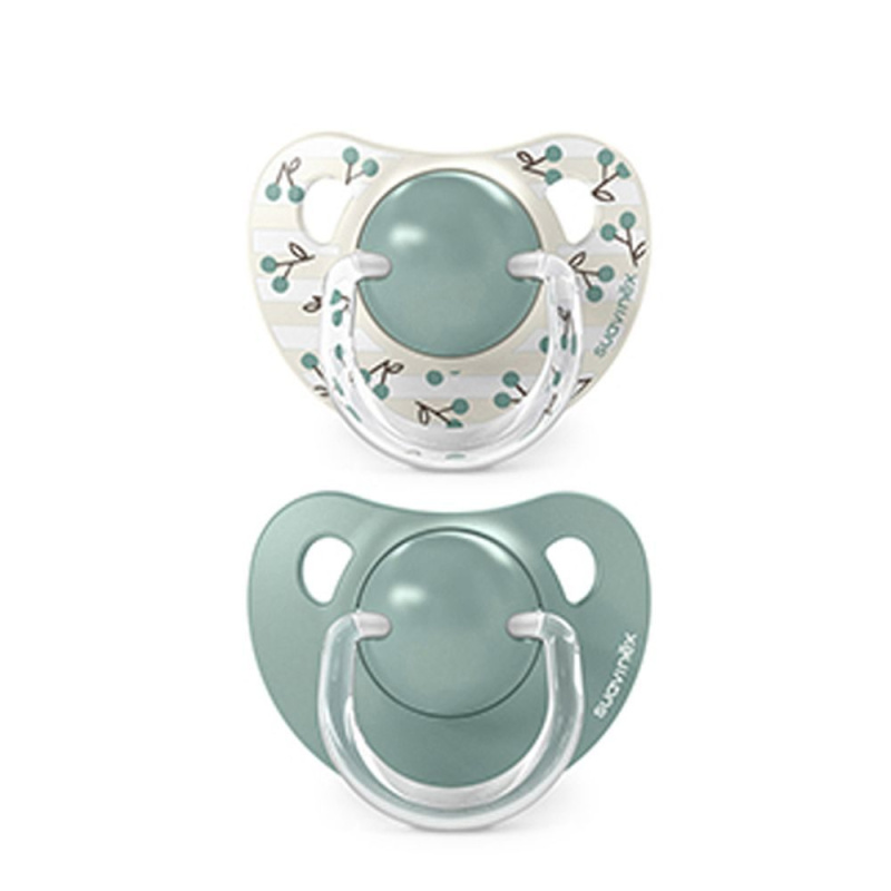 Suavinex Dudlík anatomický silikon +18 m 2 ks BIRDIES - zelený