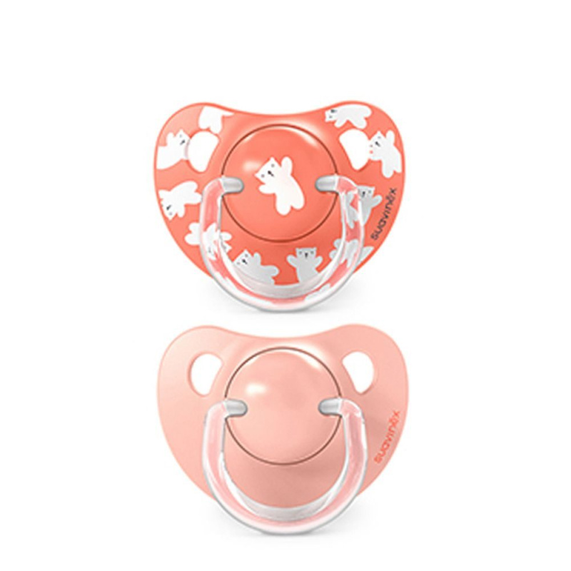 Suavinex Dudlík anatomický silikon +18 m 2 ks WILD & FREE - růžový