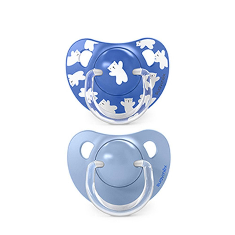 Suavinex Dudlík anatomický silikon +18 m 2 ks WILD & FREE - modrý