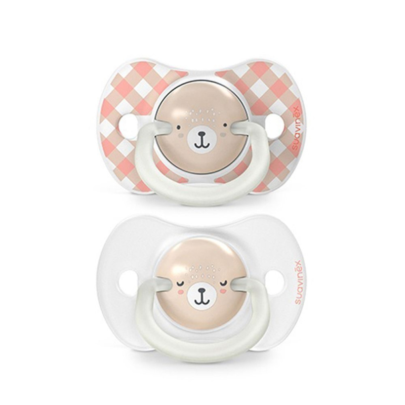 Suavinex Šidítko DEN&NOC fyziologické silikon WILD & FREE 0-6 m - 2 ks - růžové