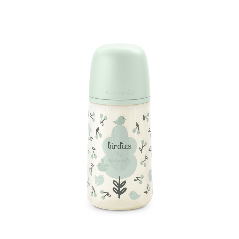 Suavinex Kojenecká láhev 270 ml M BIRDIES - zelená