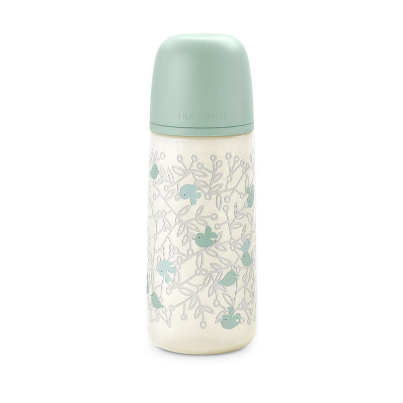 Suavinex Kojenecká láhev 360 ml L BIRDIES - zelená