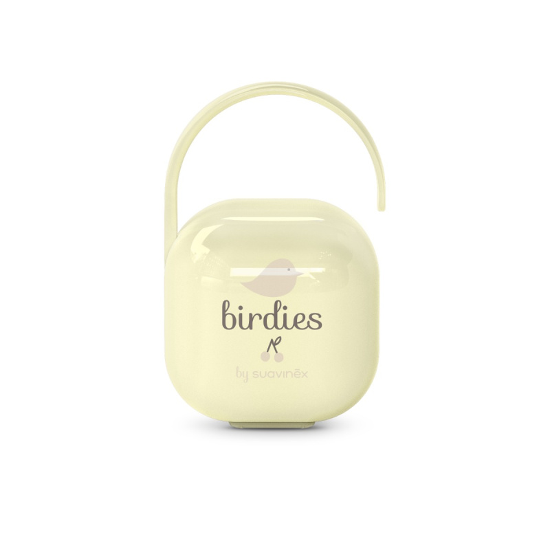 Suavinex krabička na dudlík BIRDIES - žlutá
