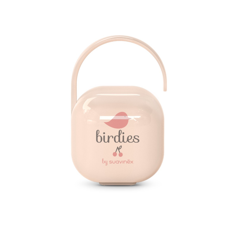 Suavinex krabička na dudlík BIRDIES - růžová
