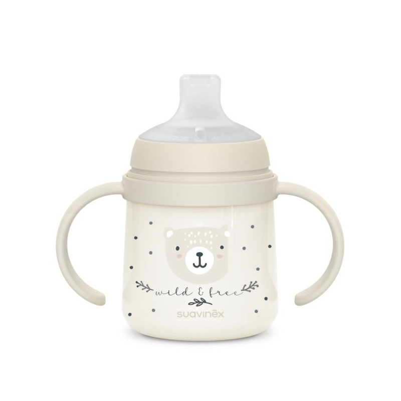 Suavinex První láhev s oušky WILD & FREE 150 ml - šedá