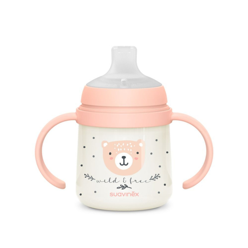 Suavinex První láhev s oušky WILD & FREE 150 ml - růžová
