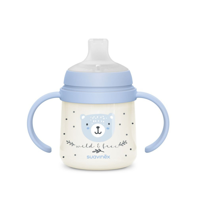 Suavinex První láhev s oušky WILD & FREE 150 ml - modrá