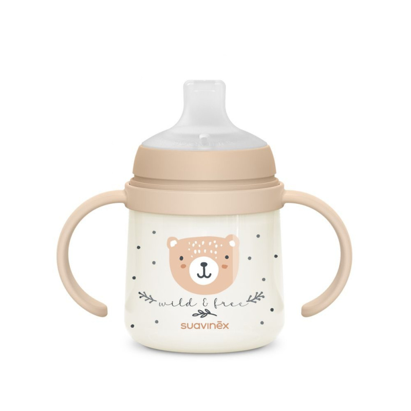 Suavinex První láhev s oušky WILD & FREE 150 ml - hnědá