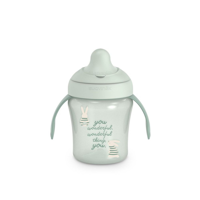 Suavinex Nerozlitný hrníček WONDERLAND NEW 200 ml - zelený