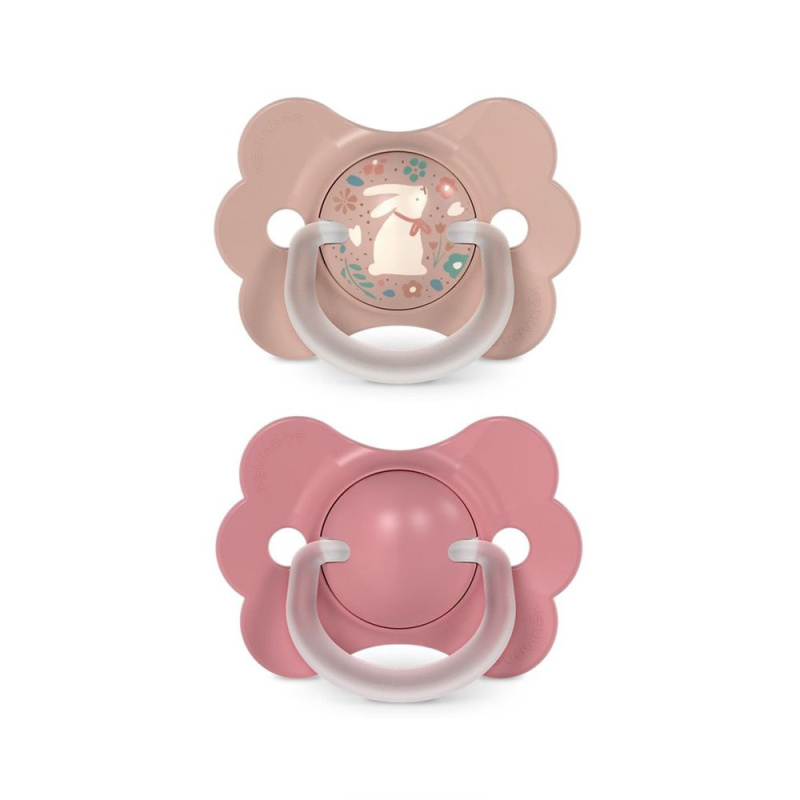 Suavinex Dudlík SX PRO fyziologický 2 ks BUTTERFLY WONDERLAND NEW 6/18m - růžový králík + růžový