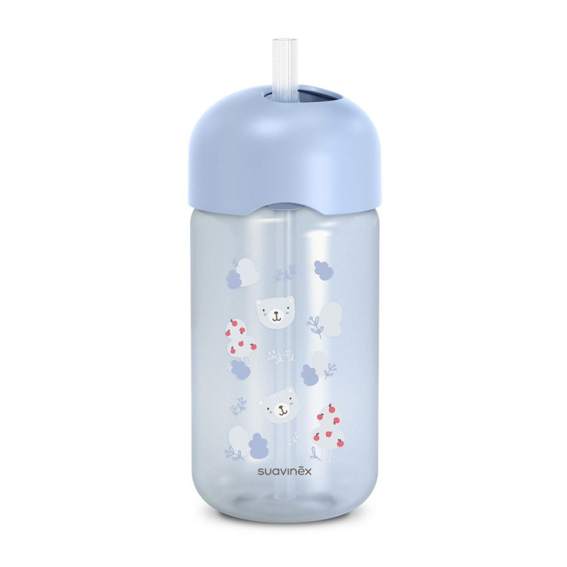 Suavinex Lahvička s brčkem WILD&FREE 340 ml - modrá
