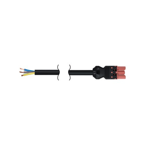Kabel napájecí SIMON 480 CR4020/6, 3x2,5mm2 s GST18i, bezhalog., RZ 0,6–1; 2metry, červená