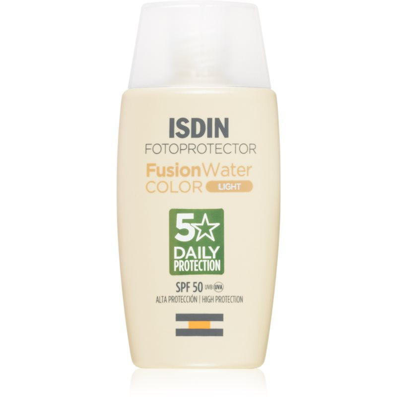 ISDIN Fusion Water opalovací fluid na obličej SPF 50 odstín light 50 ml