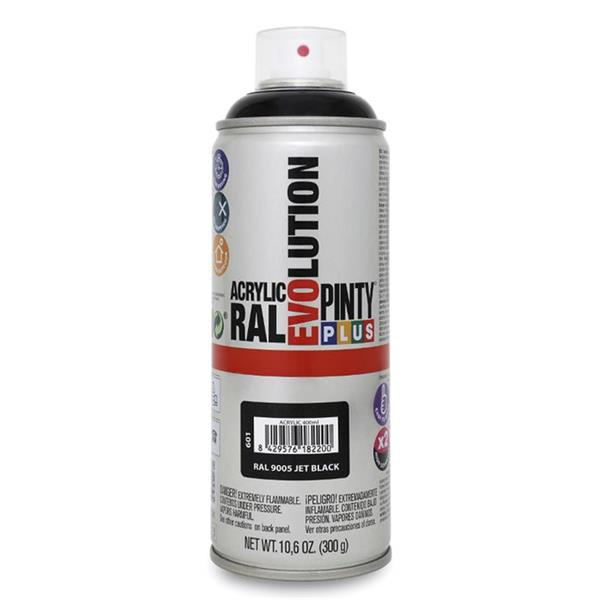 Pintyplus Akrylová barva ve spreji 400 ml RAL9005 černá lesklá